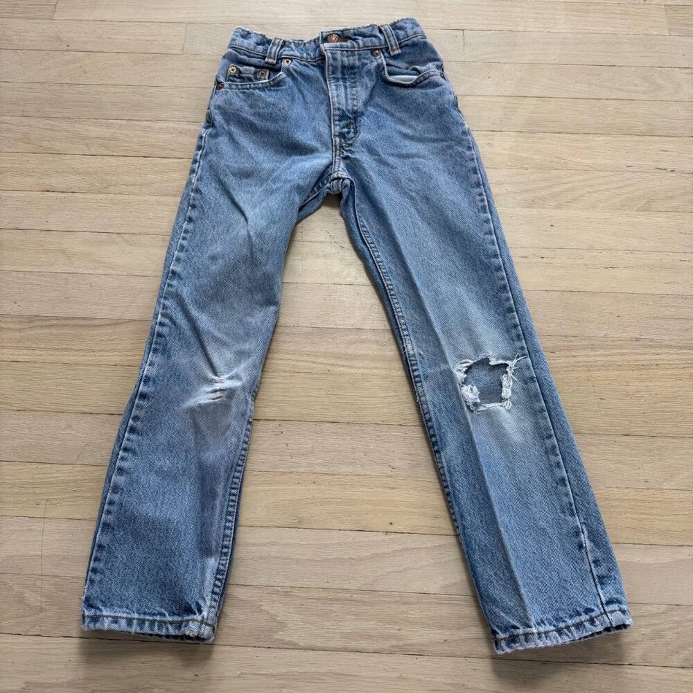 Levi's 516 Vintage Jeans 90s High Rise Straight Leg Distressed Women's 20x23